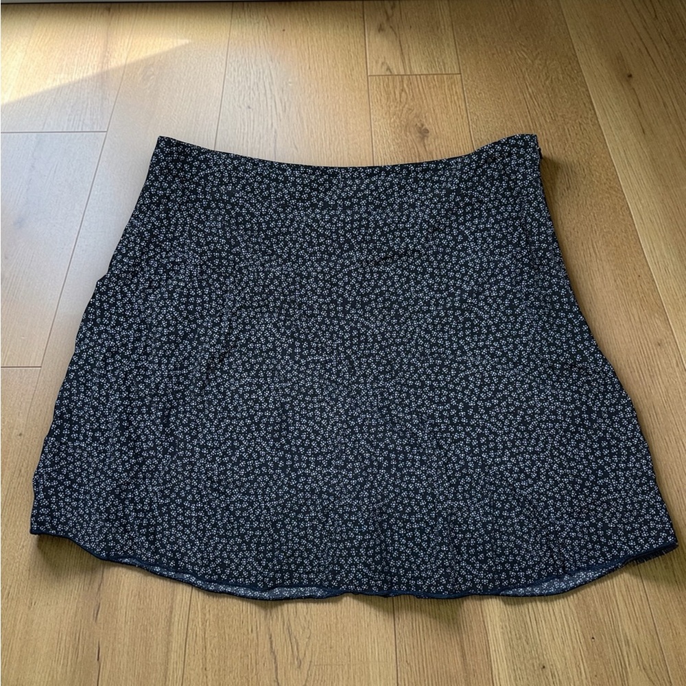 Elegant Blue White Patterned Skirt